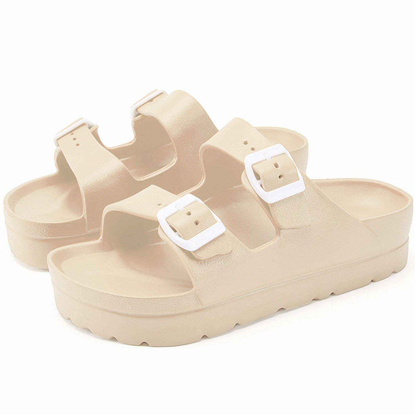 Buddy Platform Double Buckle Sandals