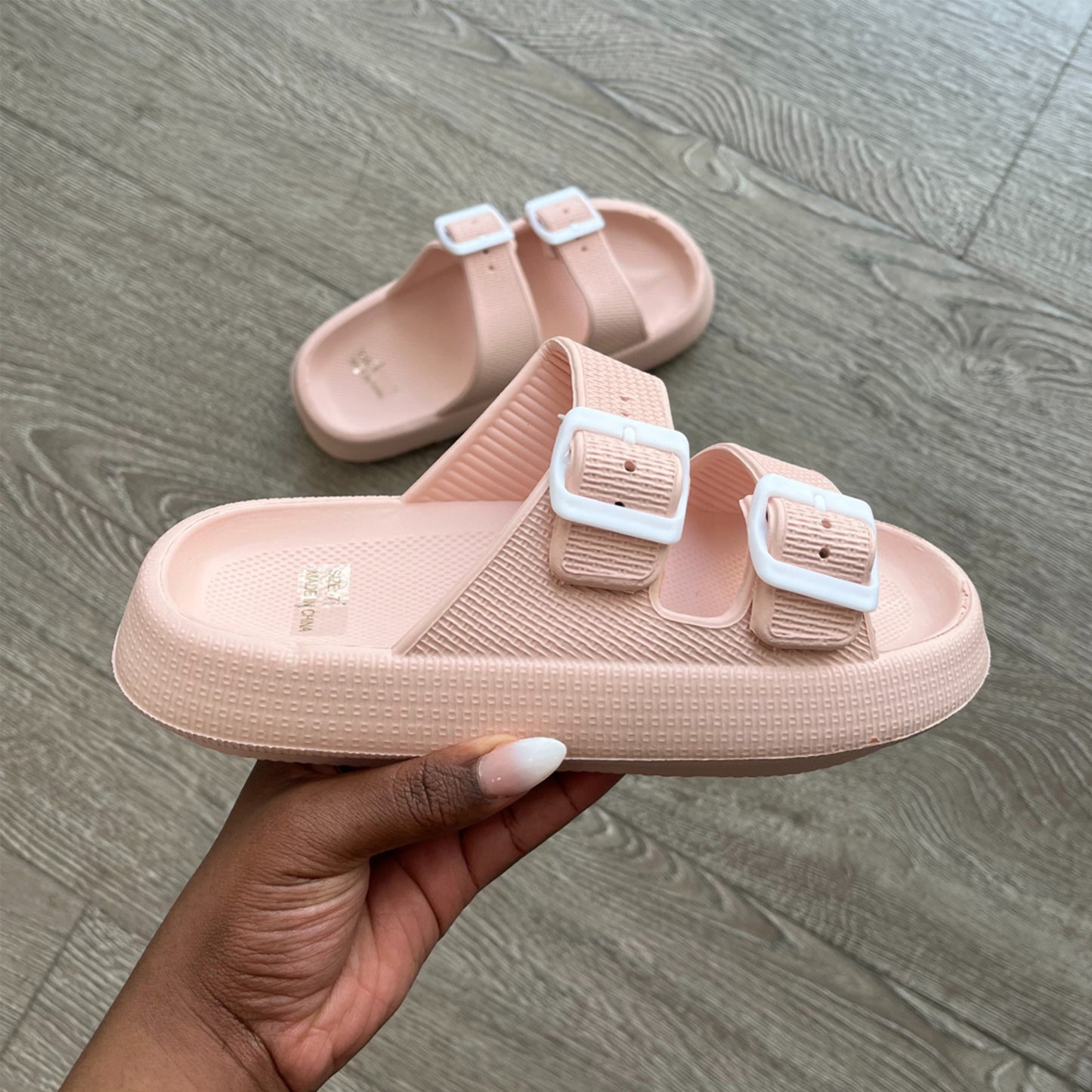 Tiffany Double Buckle Cloud Slides