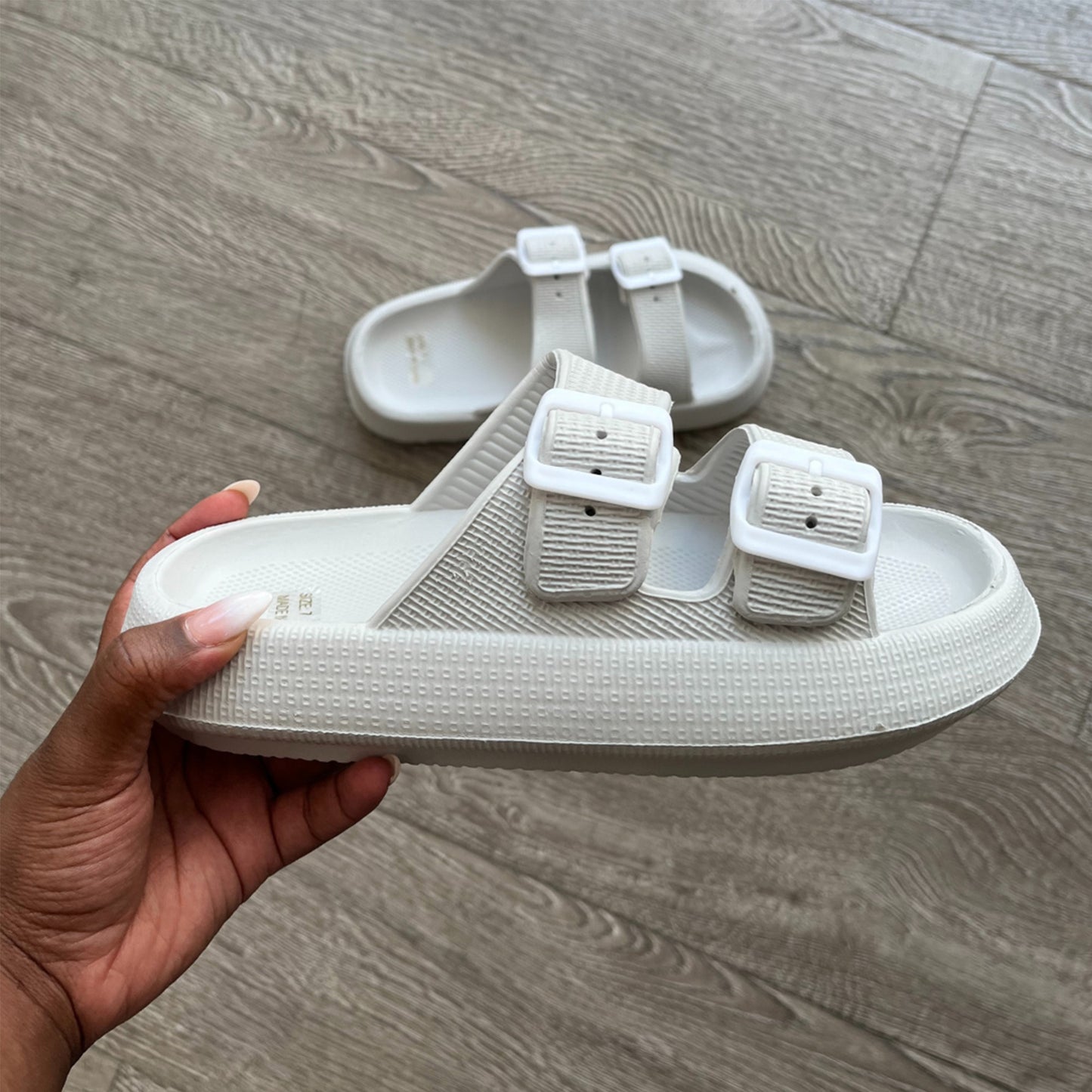 Tiffany Double Buckle Cloud Slides