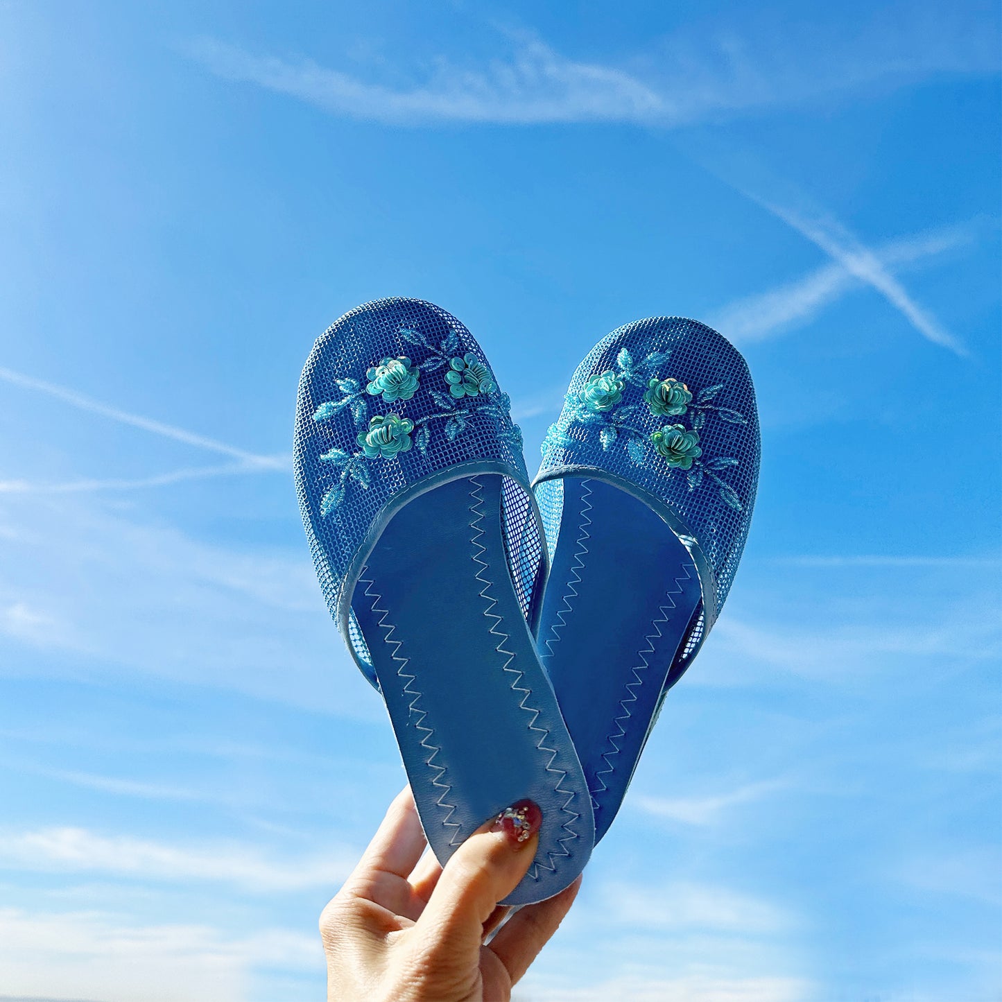 Slip On Mesh Chinese Sandals