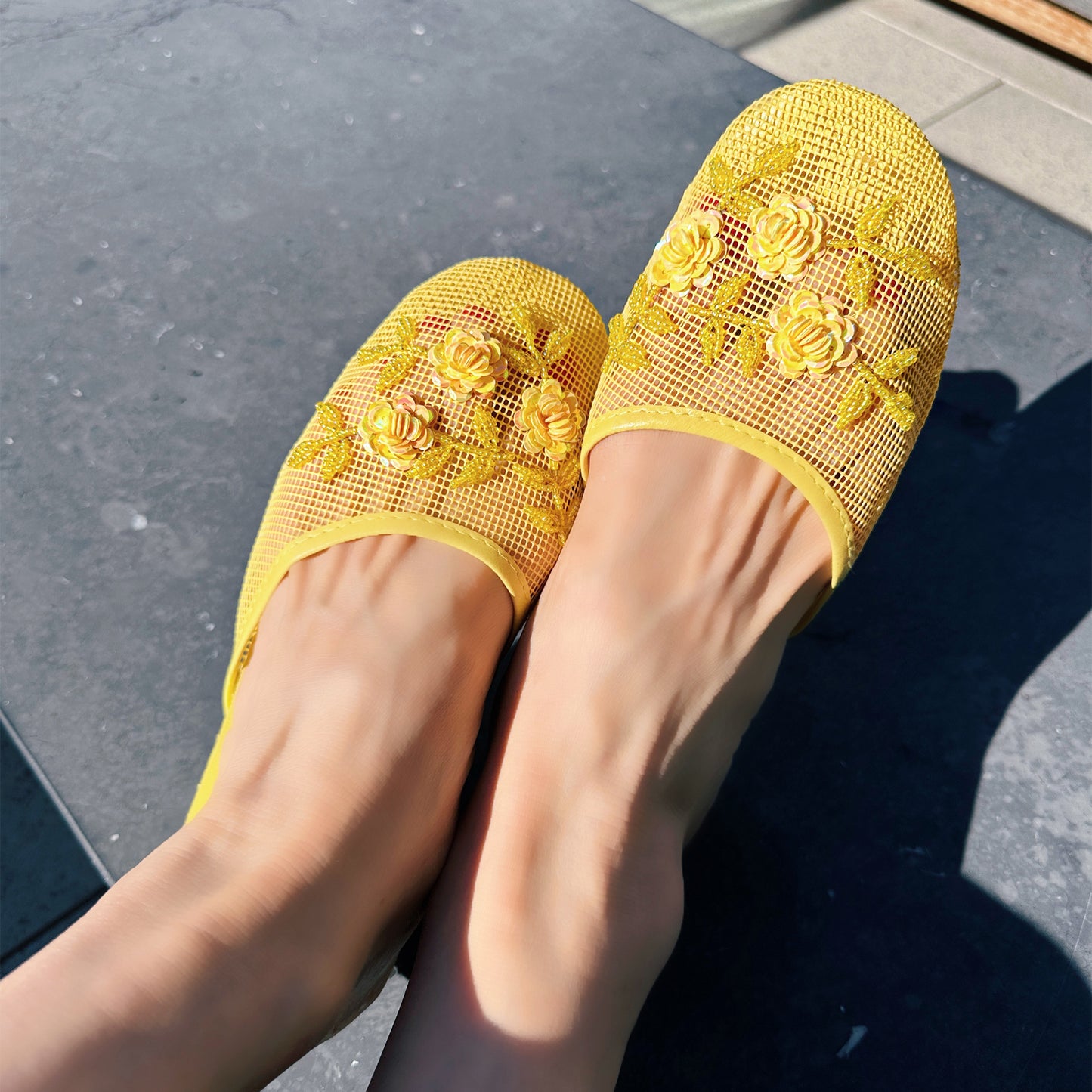 Slip On Mesh Chinese Sandals