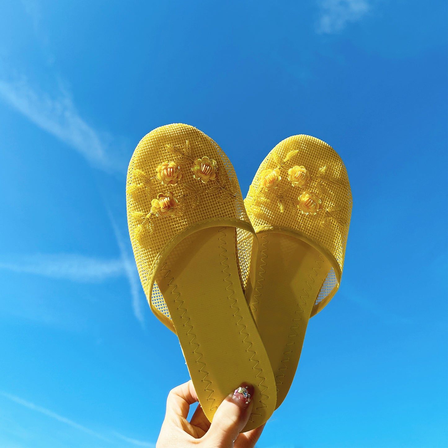 Slip On Mesh Chinese Sandals