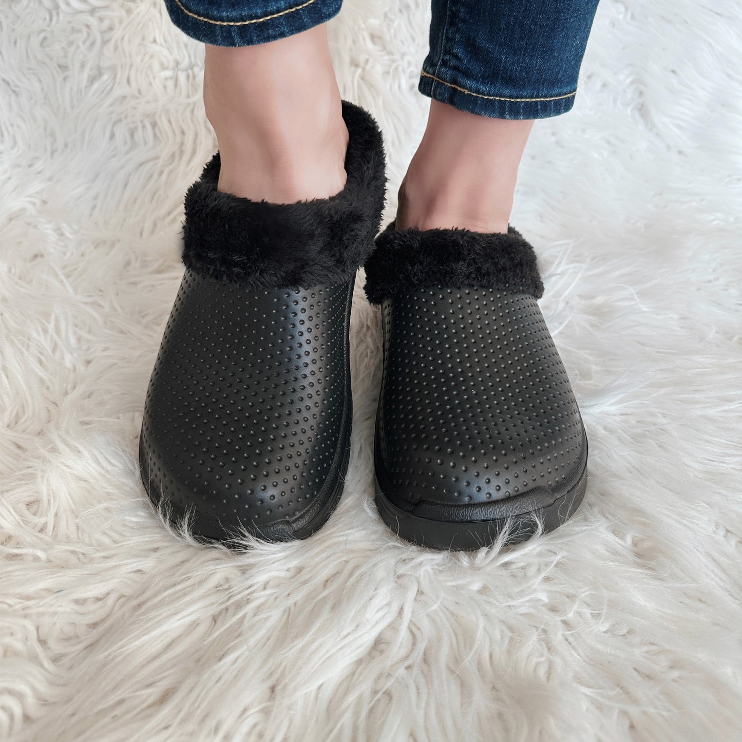 Snow Fur Lined Garden Clogs