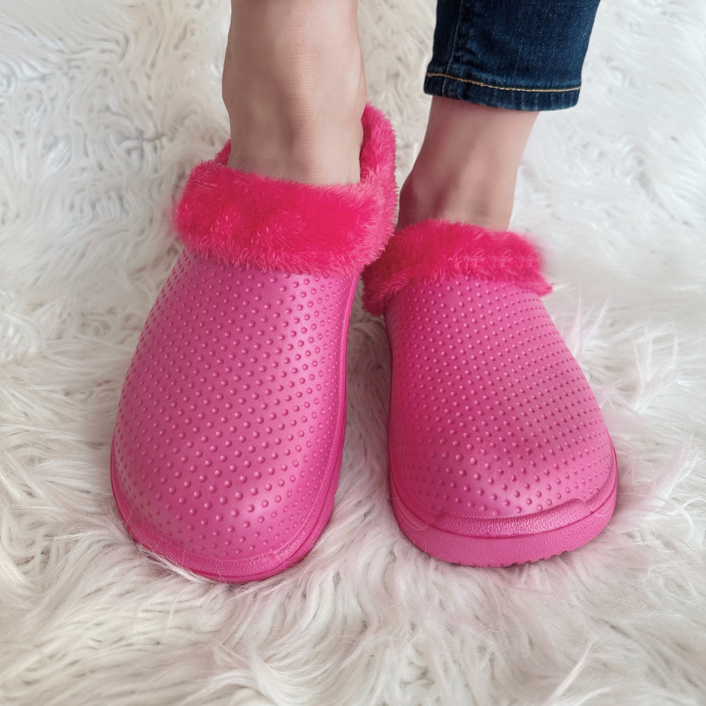 Snow Fur Lined Garden Clogs