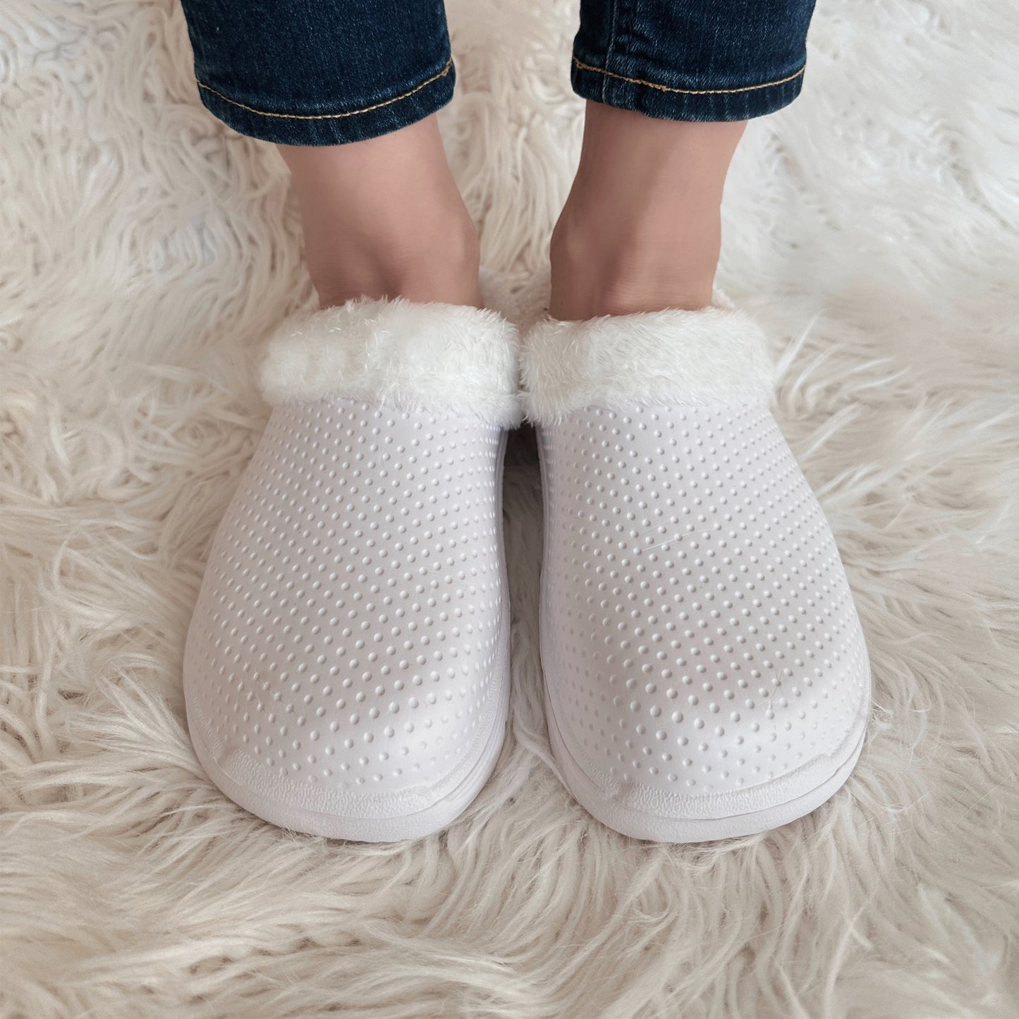 Snow Fur Lined Garden Clogs