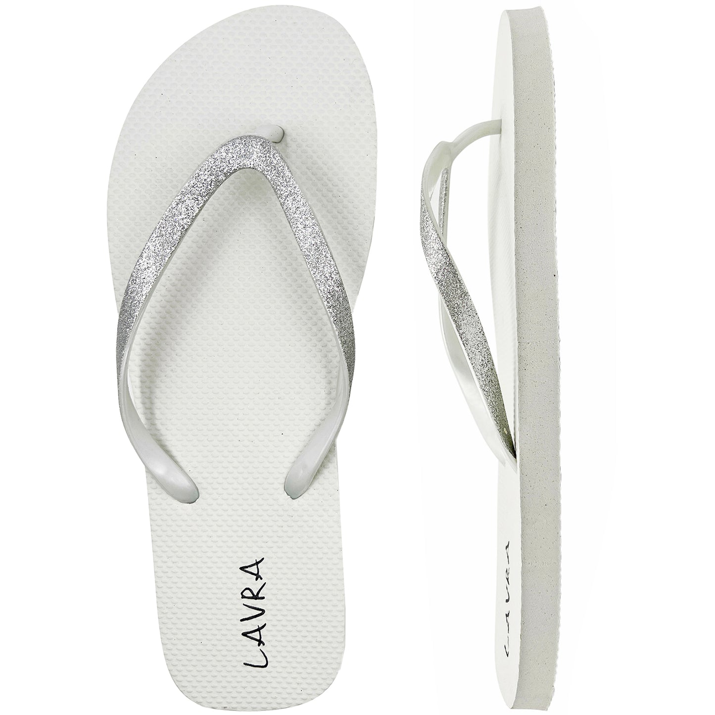 Dime Piece Glitter Flip Flops