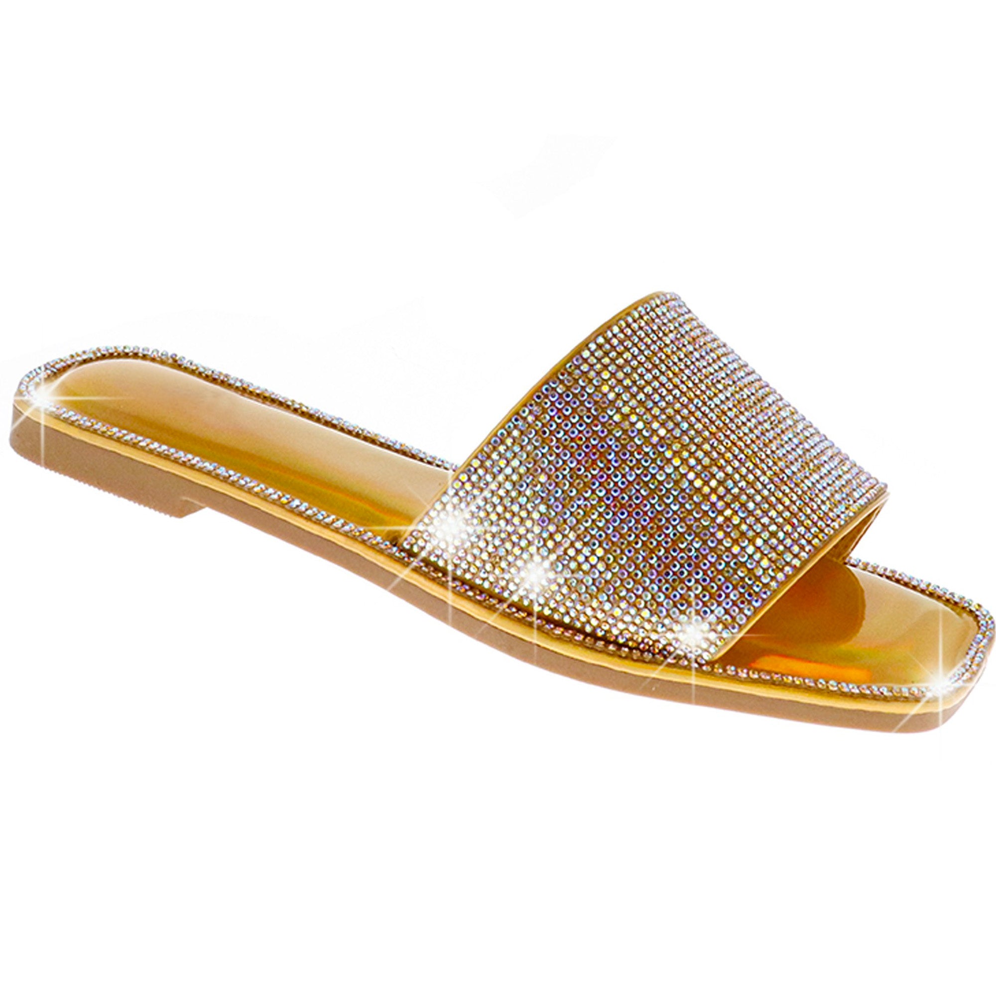 Glitter Flat Bling Slippers | Decorated flats, Glitter flats, Slides shoes