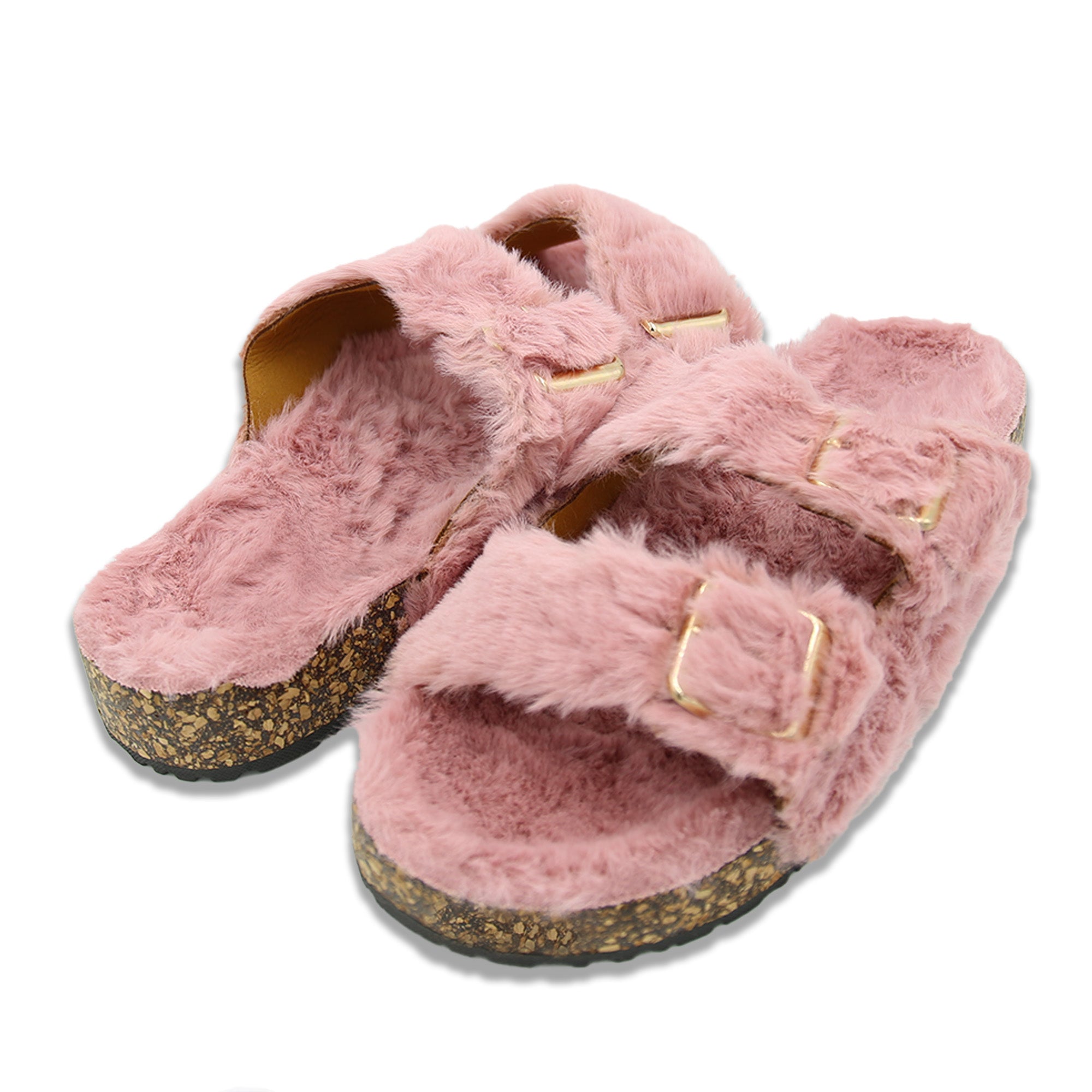 Tan discount fuzzy slides