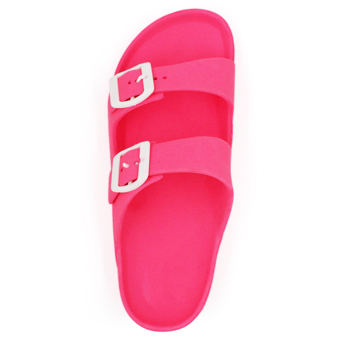 Hot pink double buckle sandals hot sale