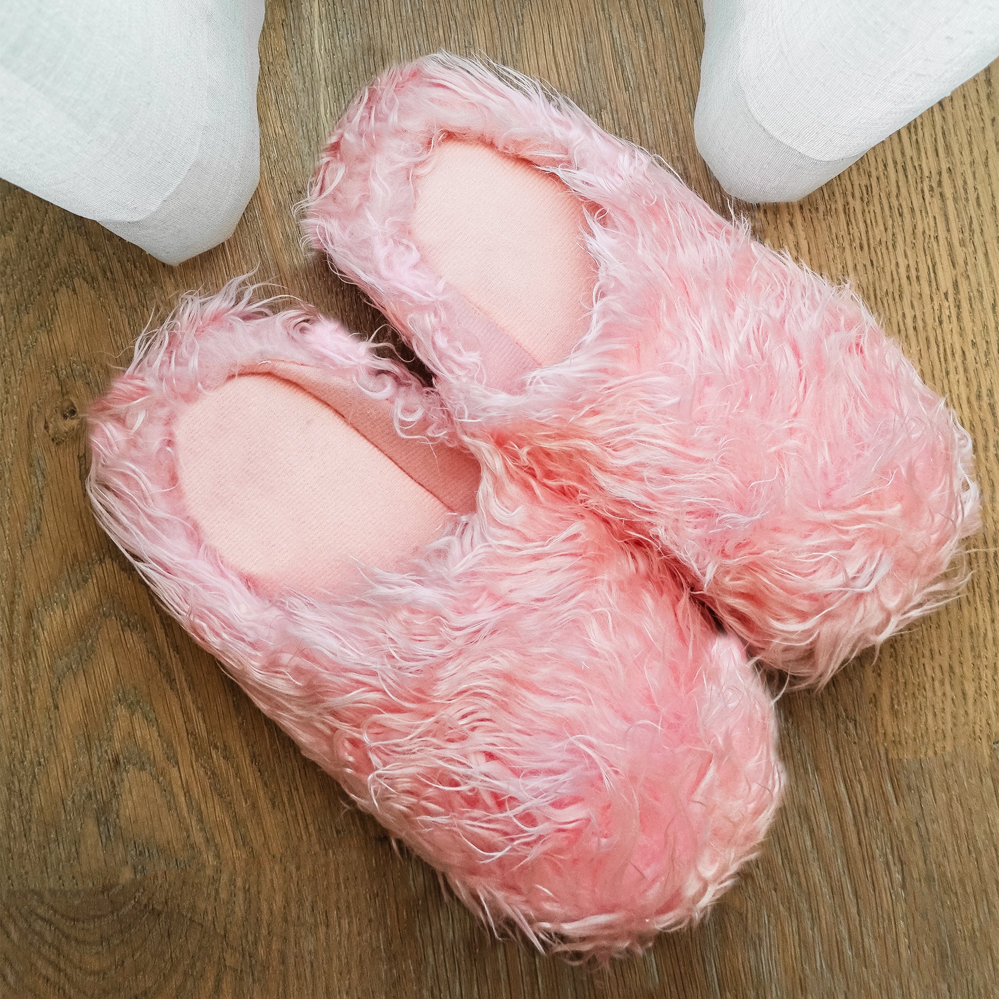 Fuzzy on sale pink slippers