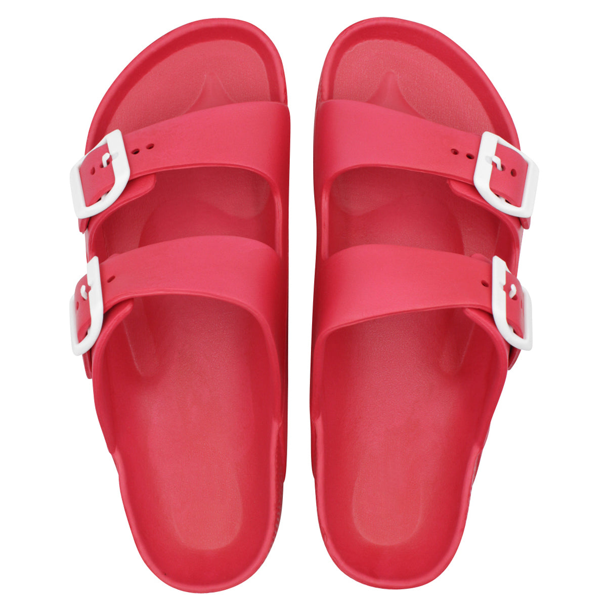 Double buckle hot sale sandals rubber